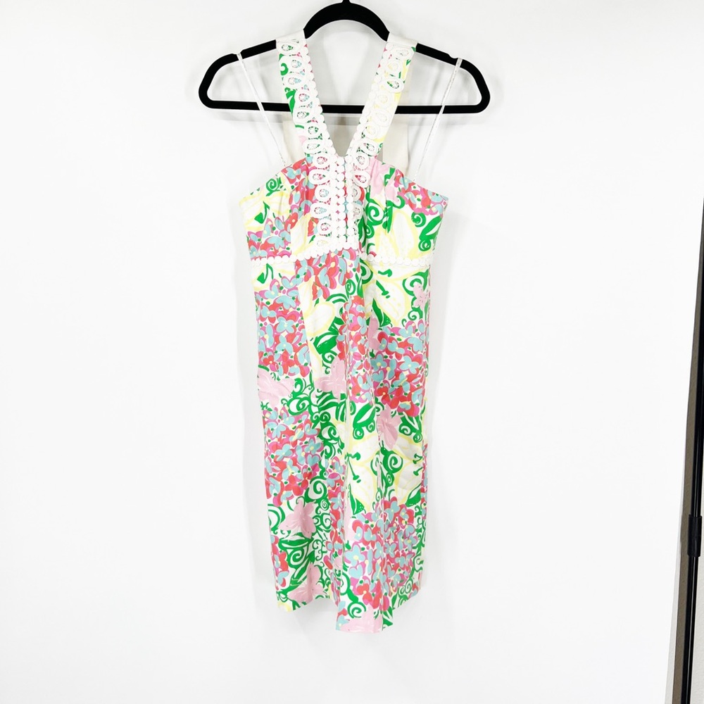 Lilly Pulitzer Isabel Mariposa Halter Tie Back Floral Print Dress